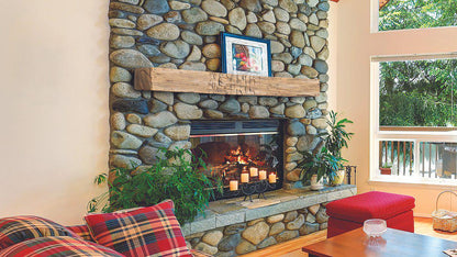 Lexington Hearth Farmhouse 84" Non-Combustible Pale Honey Mantel Shelf Kit