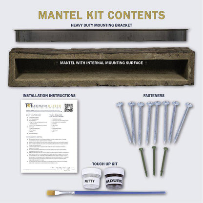 Lexington Hearth Farmhouse 84" Non-Combustible Roasted Chestnut Mantel Shelf Kit