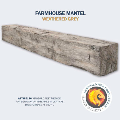 Lexington Hearth Farmhouse 84" Non-Combustible Weathered Gray Mantel Shelf Kit