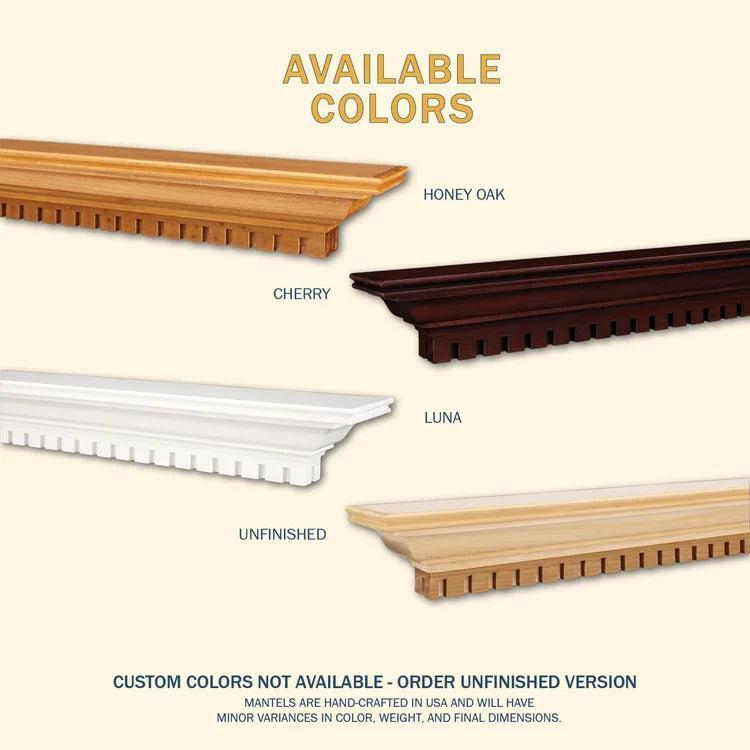Lexington Hearth Federal 48" Honey Oak Wood Mantel Shelf Kit