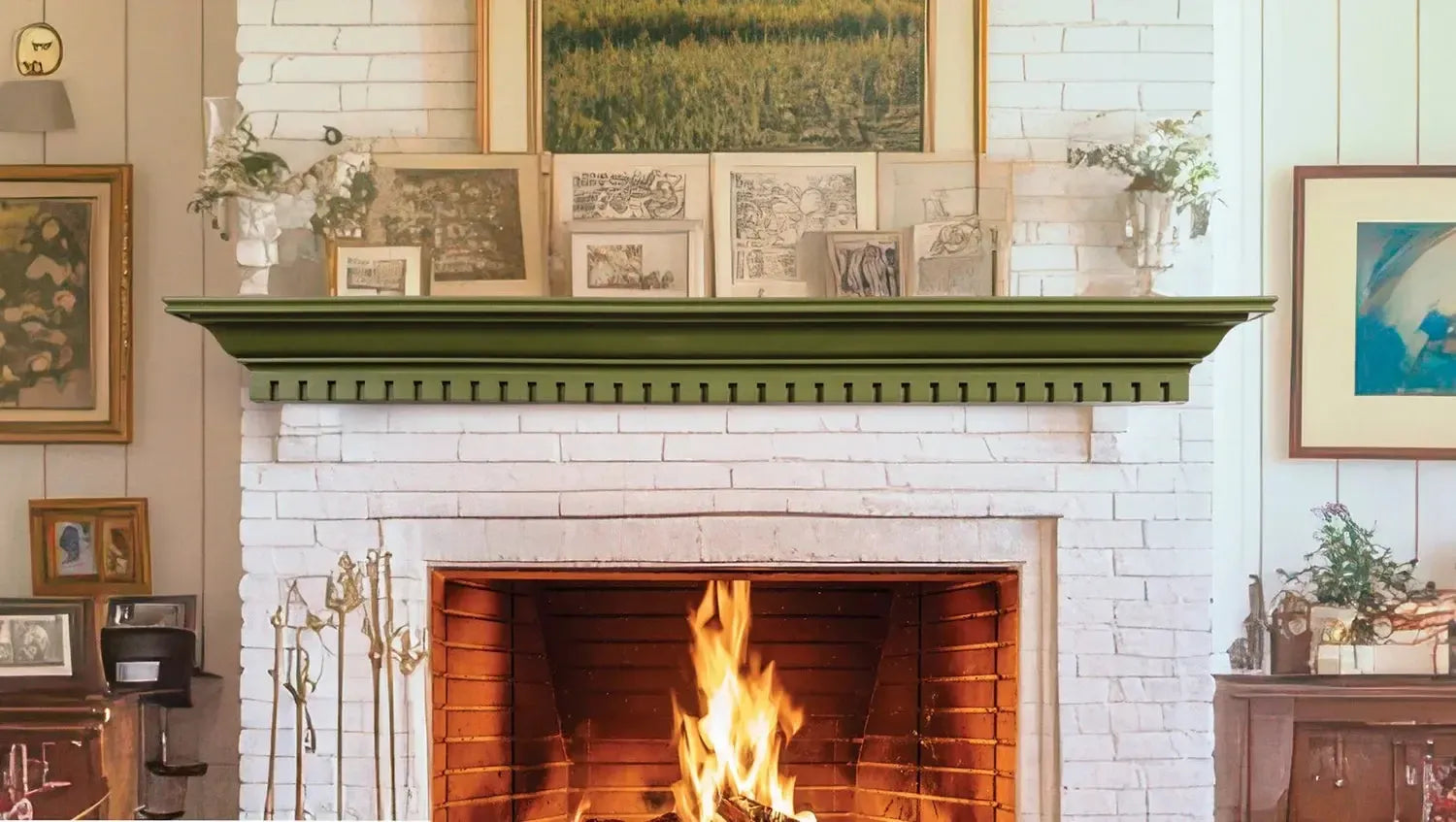 Lexington Hearth Federal 72" Avocado Non-Combustible Mantel