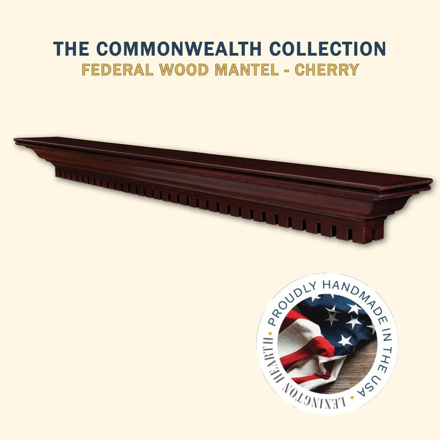 Lexington Hearth Federal 72" Cherry Wood Mantel Shelf Kit