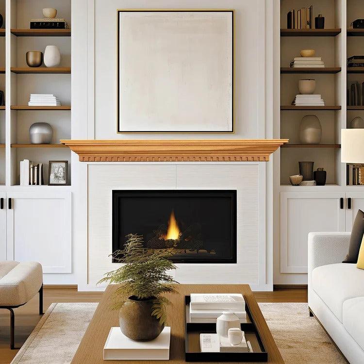 Lexington Hearth Federal 72" Honey Oak Wood Mantel Shelf Kit