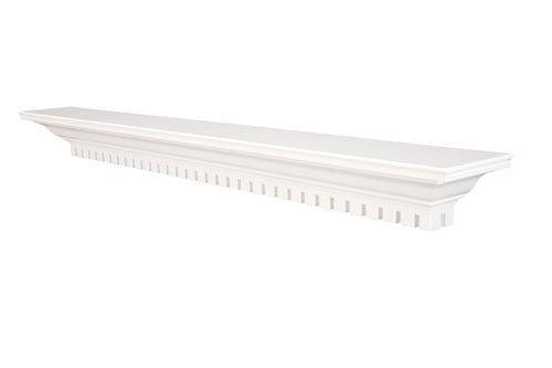 Lexington Hearth Federal 72" Luna White Wood Mantel Shelf Kit