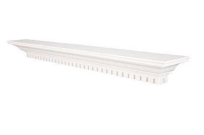 Lexington Hearth Federal 72" Luna White Wood Mantel Shelf Kit