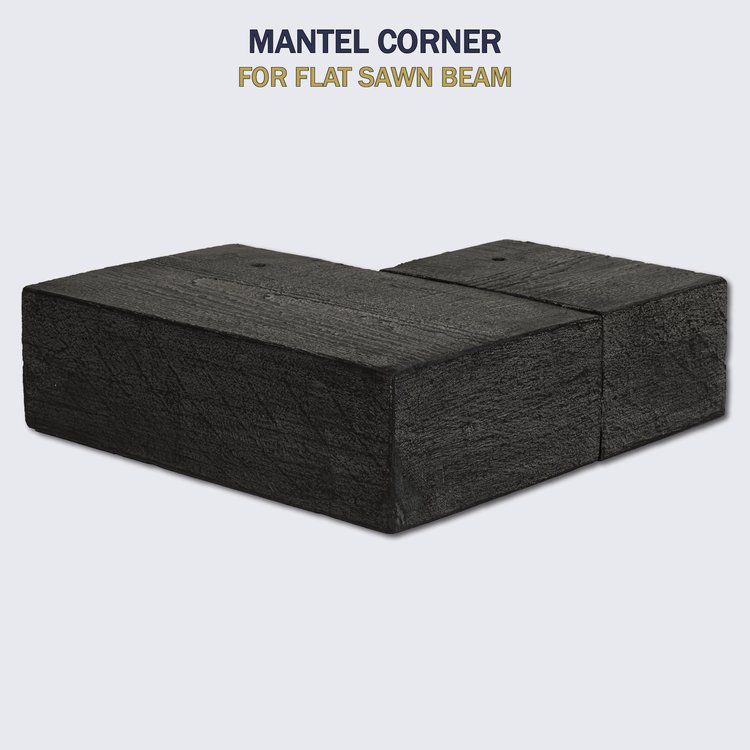 Lexington Hearth Flat Sawn 12" Eclipse Corner Mantel