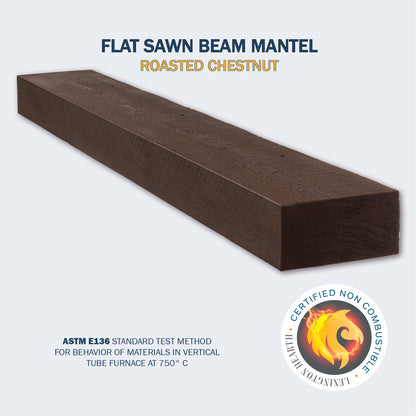 Lexington Hearth Flat Sawn Beam 60" Non-Combustible Roasted Chestnut Mantel Shelf Kit
