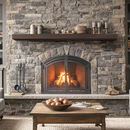 Lexington Hearth Flat Sawn Beam 60" Non-Combustible Roasted Chestnut Mantel Shelf Kit