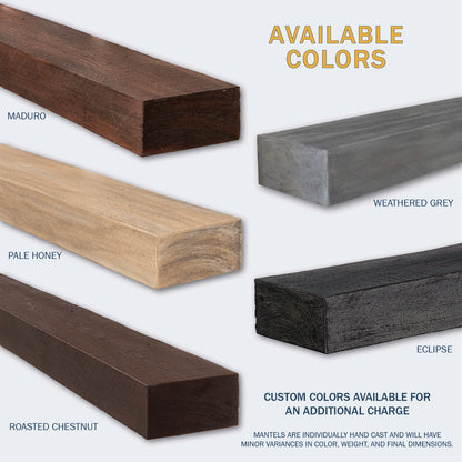 Lexington Hearth Flat Sawn Beam 60" Non-Combustible Roasted Chestnut Mantel Shelf Kit