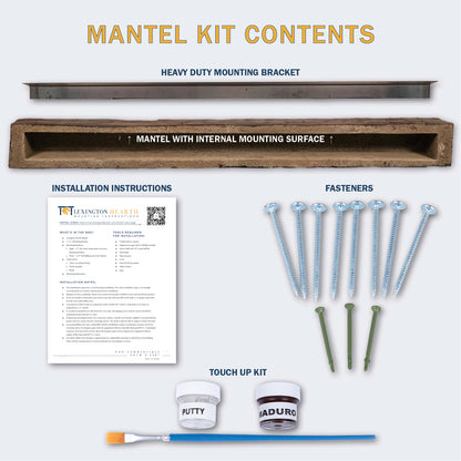 Lexington Hearth Flat Sawn Beam 60" Non-Combustible Roasted Chestnut Mantel Shelf Kit