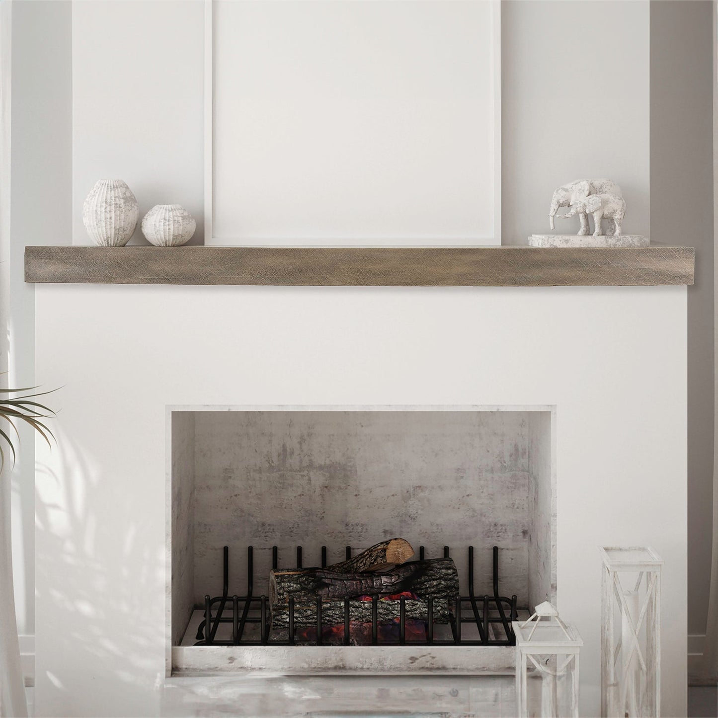 Lexington Hearth Flat Sawn Beam 72" Non-Combustible Pale Honey Mantel Shelf Kit