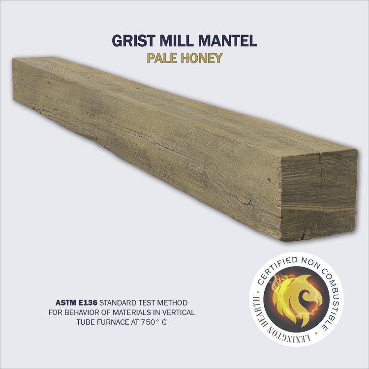 Lexington Hearth Grist Mill 60" Non-Combustible Pale Honey Mantel Shelf Kit