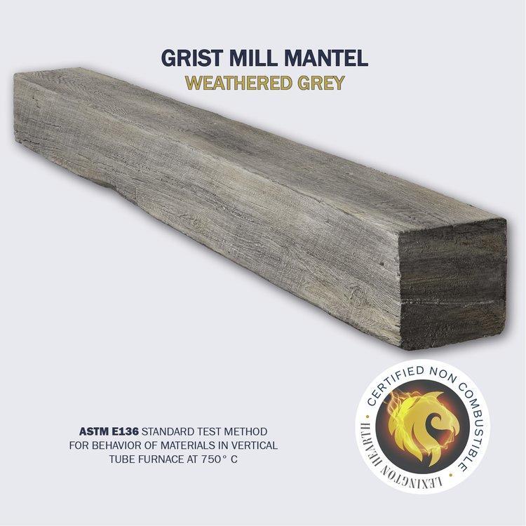 Lexington Hearth Grist Mill 60" Non-Combustible Weathered Gray Mantel Shelf Kit