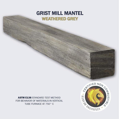 Lexington Hearth Grist Mill 60" Non-Combustible Weathered Gray Mantel Shelf Kit
