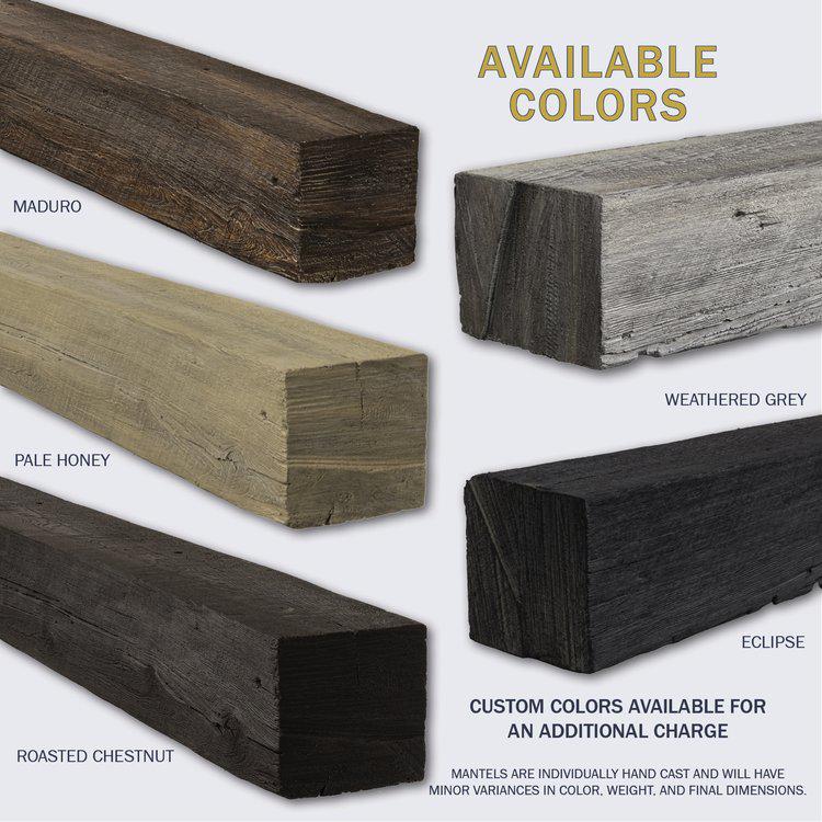Lexington Hearth Grist Mill 60" Non-Combustible Weathered Gray Mantel Shelf Kit