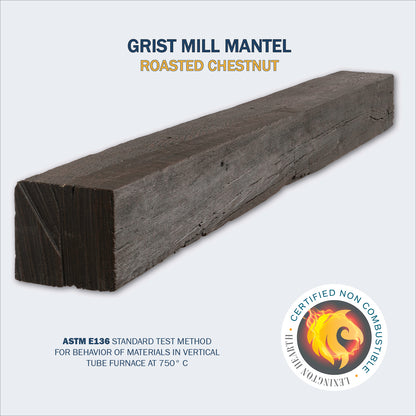 Lexington Hearth Grist Mill 72" Non-Combustible Roasted Chestnut Mantel Shelf Kit