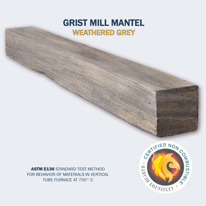 Lexington Hearth Grist Mill 72" Non-Combustible Weathered Gray Mantel Shelf Kit
