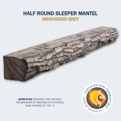 Lexington Hearth Half-Round Sleeper 60" Non-Combustible Weathered Gray Mantel Shelf Kit
