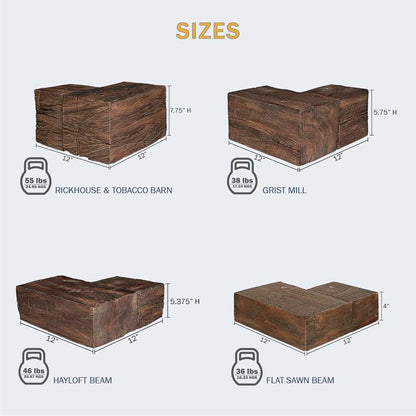 Lexington Hearth Hayloft Beam 12" Weathered Gray Corner Mantel