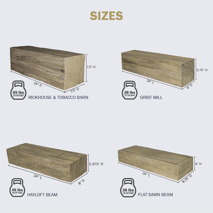 Lexington Hearth Hayloft Beam 24" Pale Honey Extension