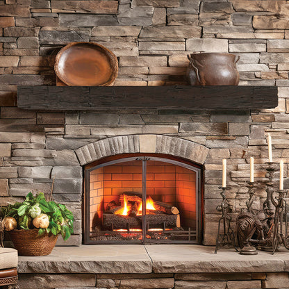 Lexington Hearth Hayloft Beam 60" Non-Combustible Roasted Chestnut Mantel Shelf Kit