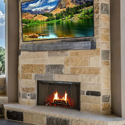 Lexington Hearth Hayloft Beam 60" Non-Combustible Weathered Gray Mantel Shelf Kit