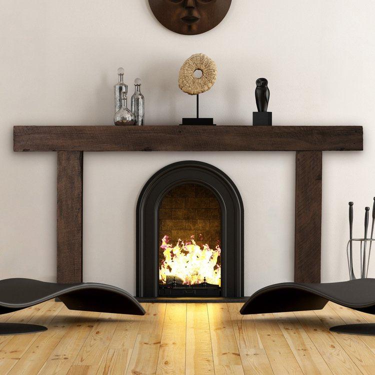 Lexington Hearth Hitching Post 3 Pieces Non-Combustible Maduro Mantel Surround Kit