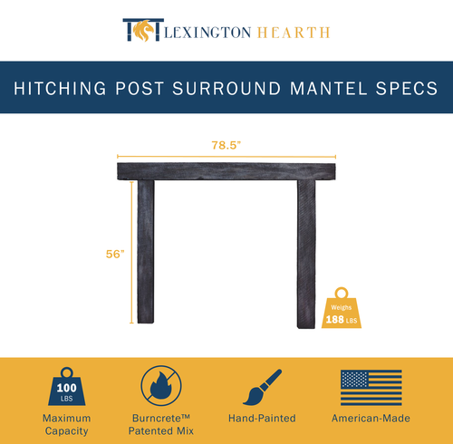 Lexington Hearth Hitching Post 3 Pieces Weathered Gray Mantel Surround Kit
