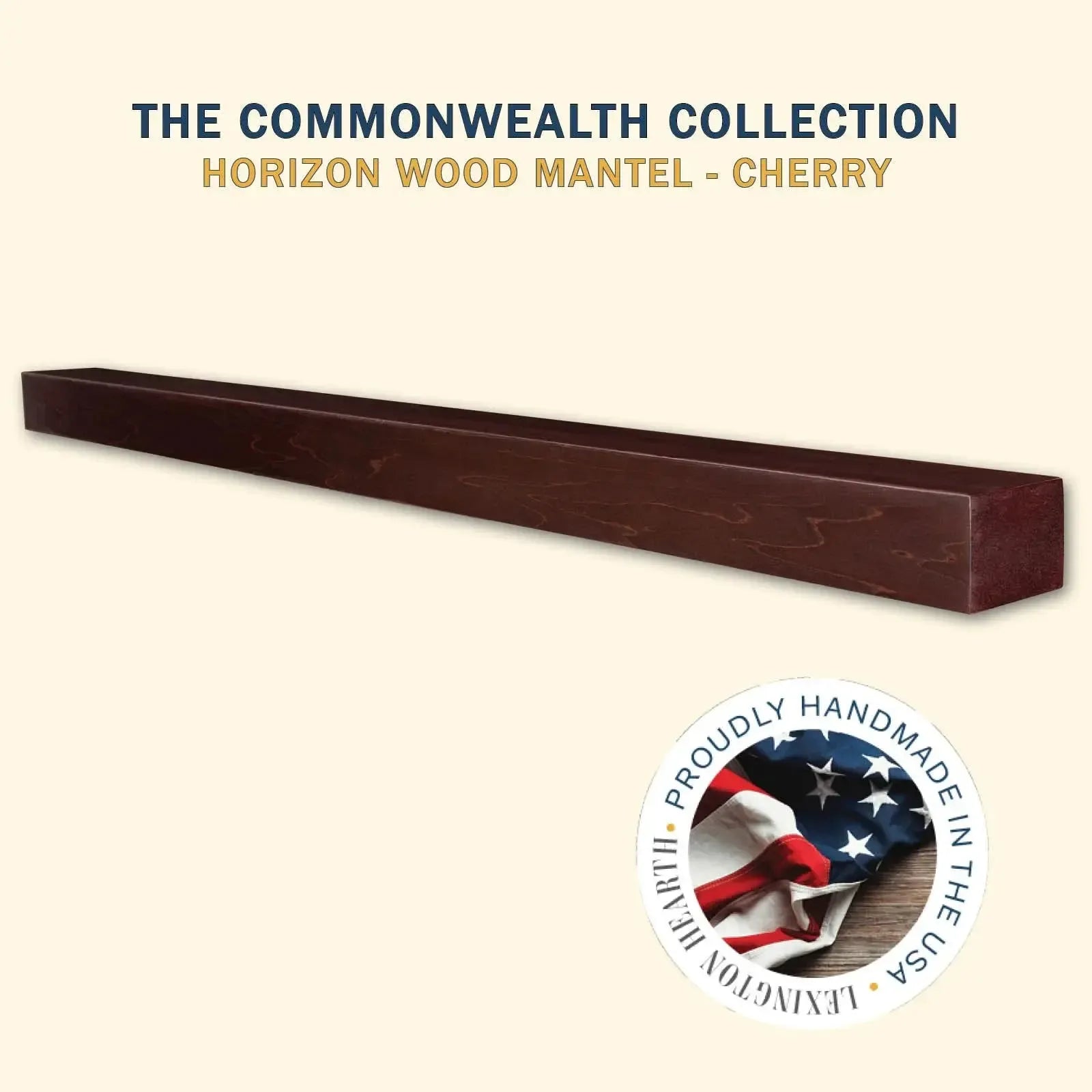 Lexington Hearth Horizon 60" L x 4" D Cherry Wood Mantel Shelf Kit