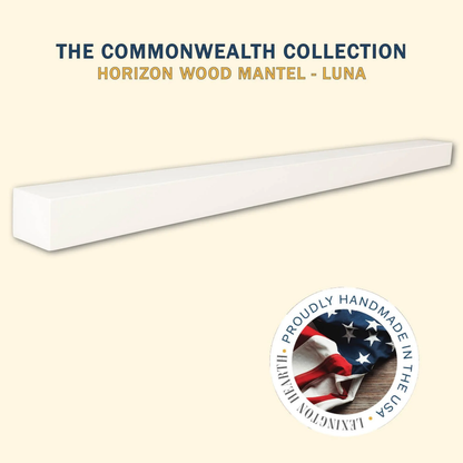 Lexington Hearth Horizon 60" L x 4" D Luna White Wood Mantel Shelf Kit
