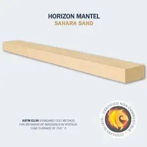 Lexington Hearth Horizon 60" L x 4" D Sahara Sand Non-Combustible Mantel