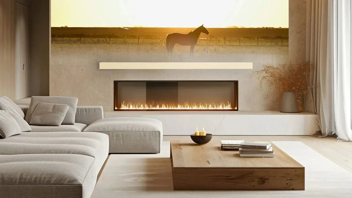 Lexington Hearth Horizon 60" L x 4" D Sahara Sand Non-Combustible Mantel