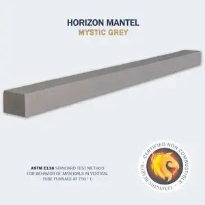 Lexington Hearth Horizon 84" L x 6" D Mystic Gray Non-Combustible Mantel