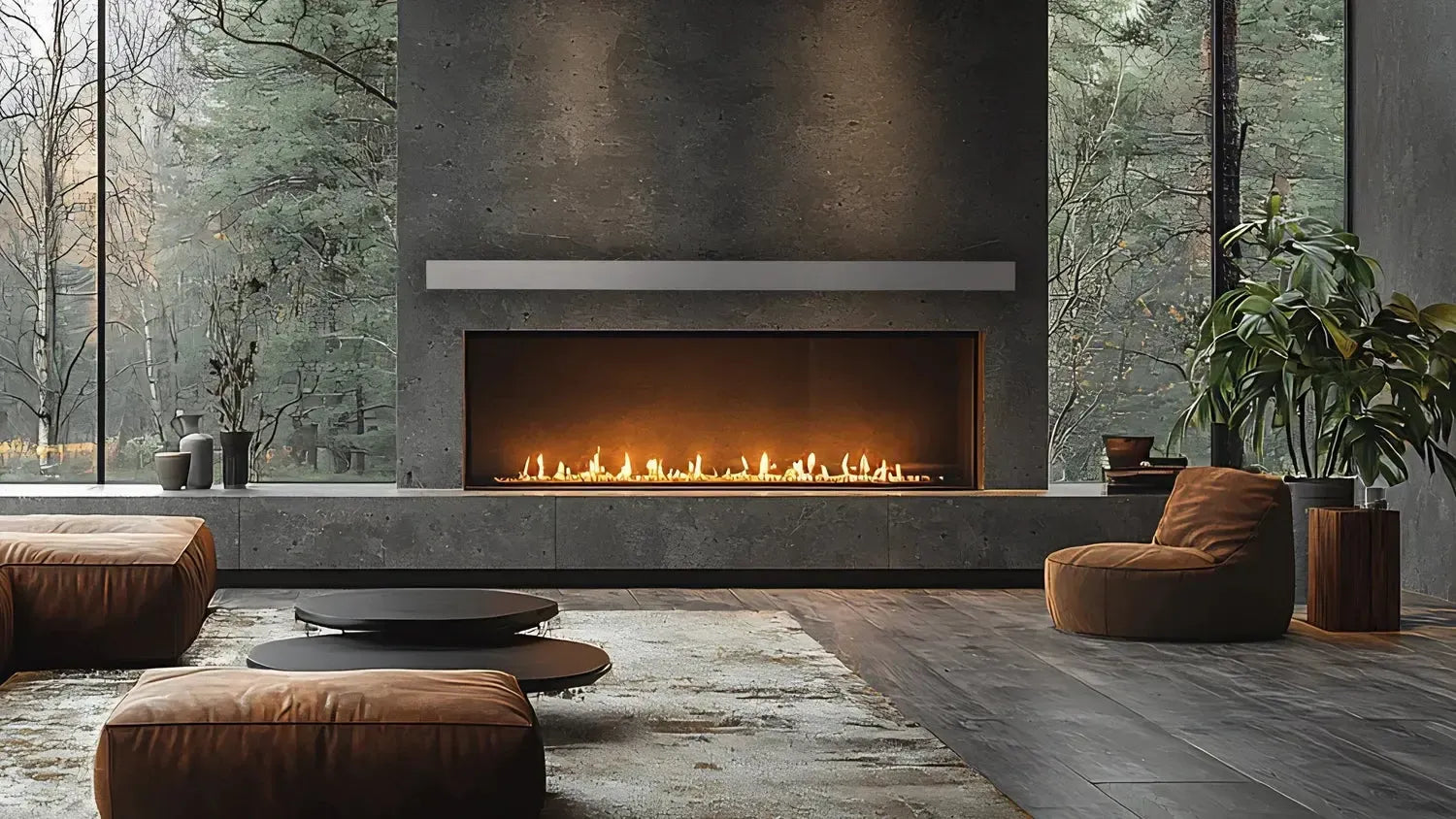 Lexington Hearth Horizon 84" L x 4" D Mystic Gray Non-Combustible Mantel