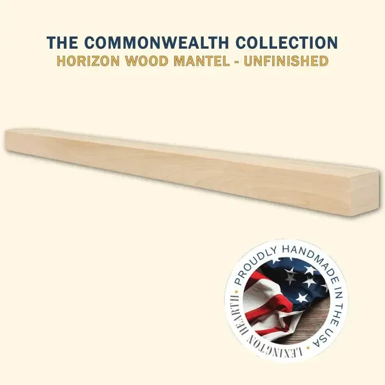 Lexington Hearth Horizon 84" L x 6" D Unfinished Wood Mantel Shelf Kit