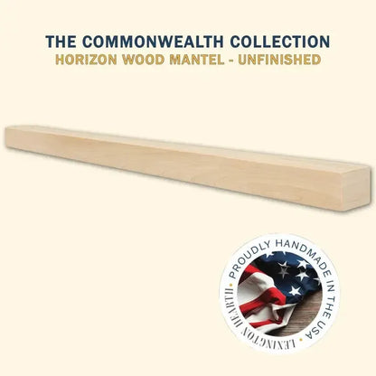 Lexington Hearth Horizon 84" L x 6" D Unfinished Wood Mantel Shelf Kit