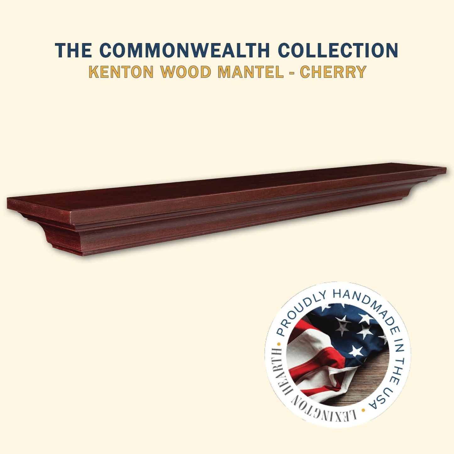 Lexington Hearth Kenton 48" Cherry Wood Mantel Shelf Kit