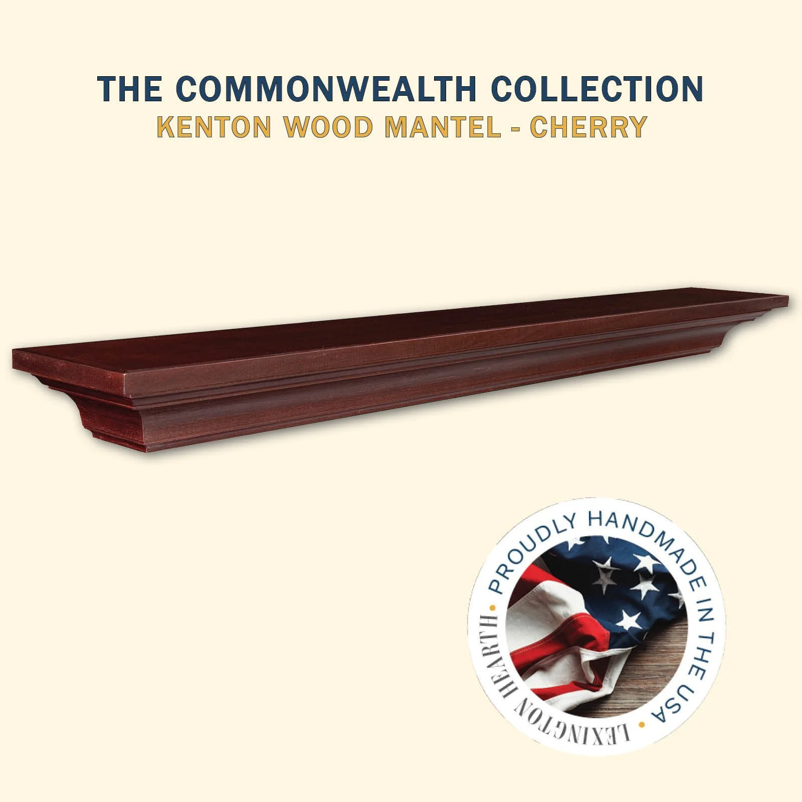 Lexington Hearth Kenton 48" Cherry Wood Mantel Shelf Kit