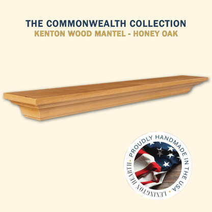 Lexington Hearth Kenton 48" Honey Oak Wood Mantel Shelf Kit