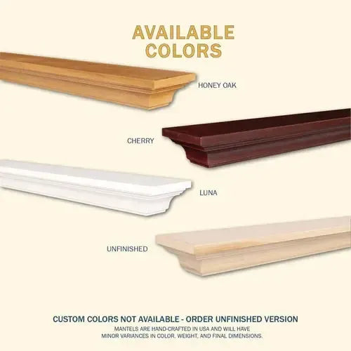 Lexington Hearth Kenton 48" Honey Oak Wood Mantel Shelf Kit
