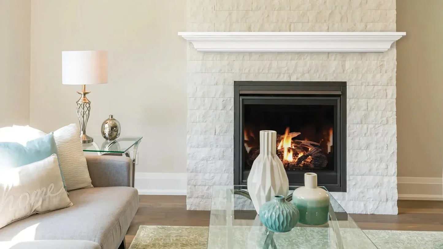 Lexington Hearth Kenton 72" Luna White Wood Mantel Shelf Kit