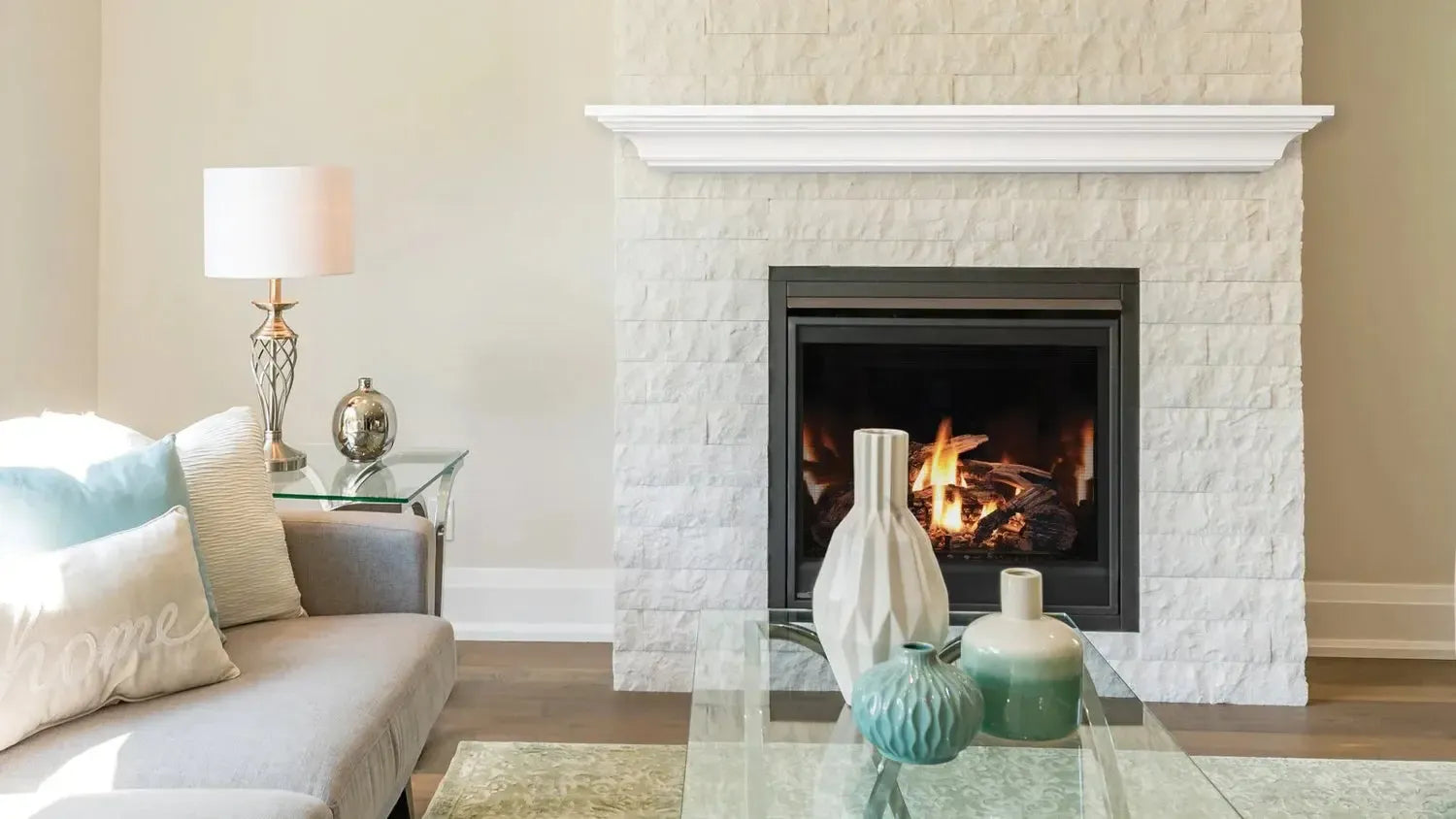 Lexington Hearth Kenton 72" Luna White Wood Mantel Shelf Kit