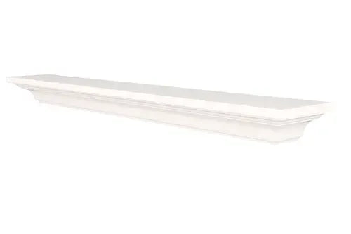 Lexington Hearth Kenton 72" Luna White Wood Mantel Shelf Kit