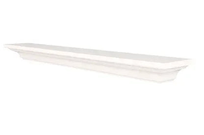 Lexington Hearth Kenton 72" Luna White Wood Mantel Shelf Kit