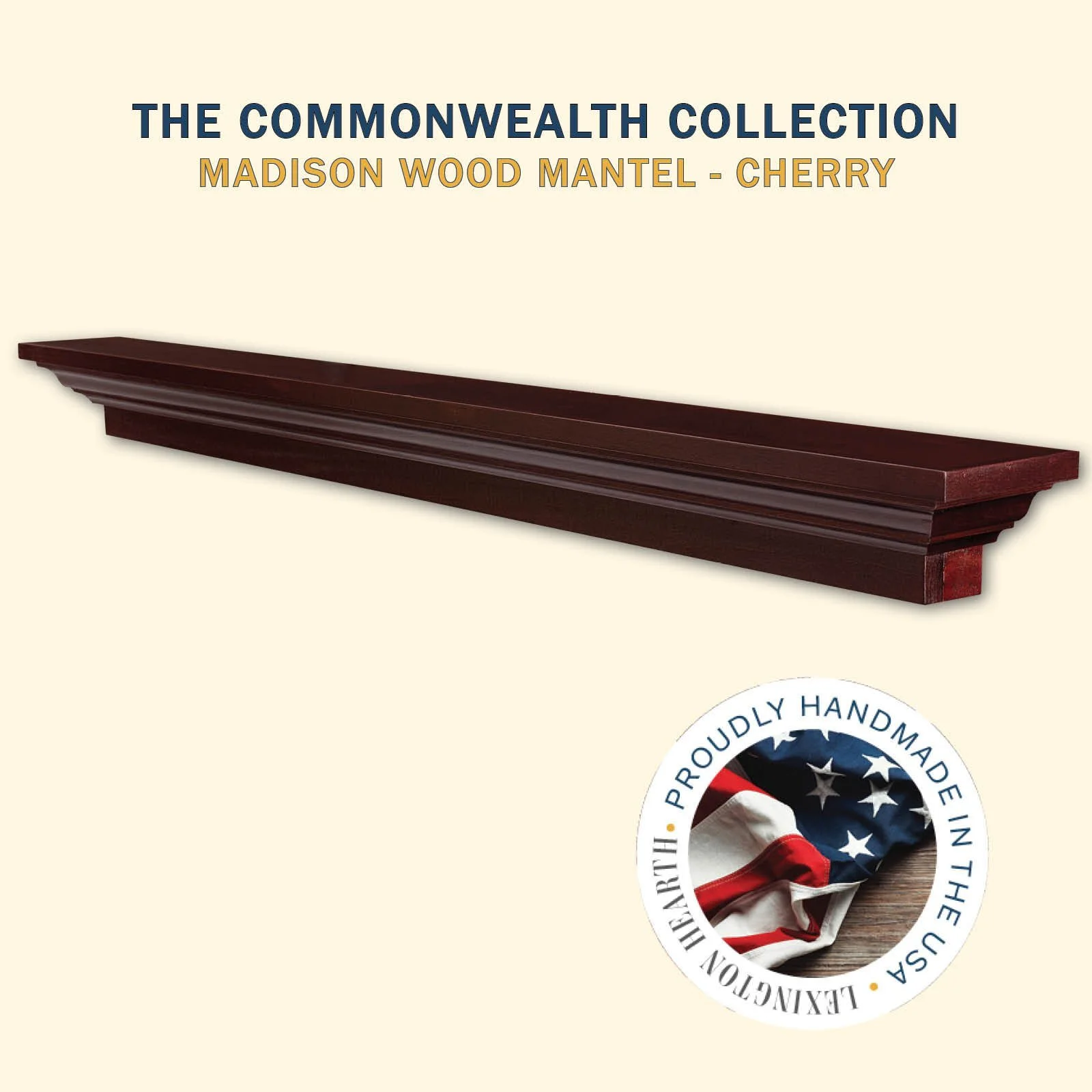Lexington Hearth Madison 48" Cherry Wood Mantel Shelf Kit