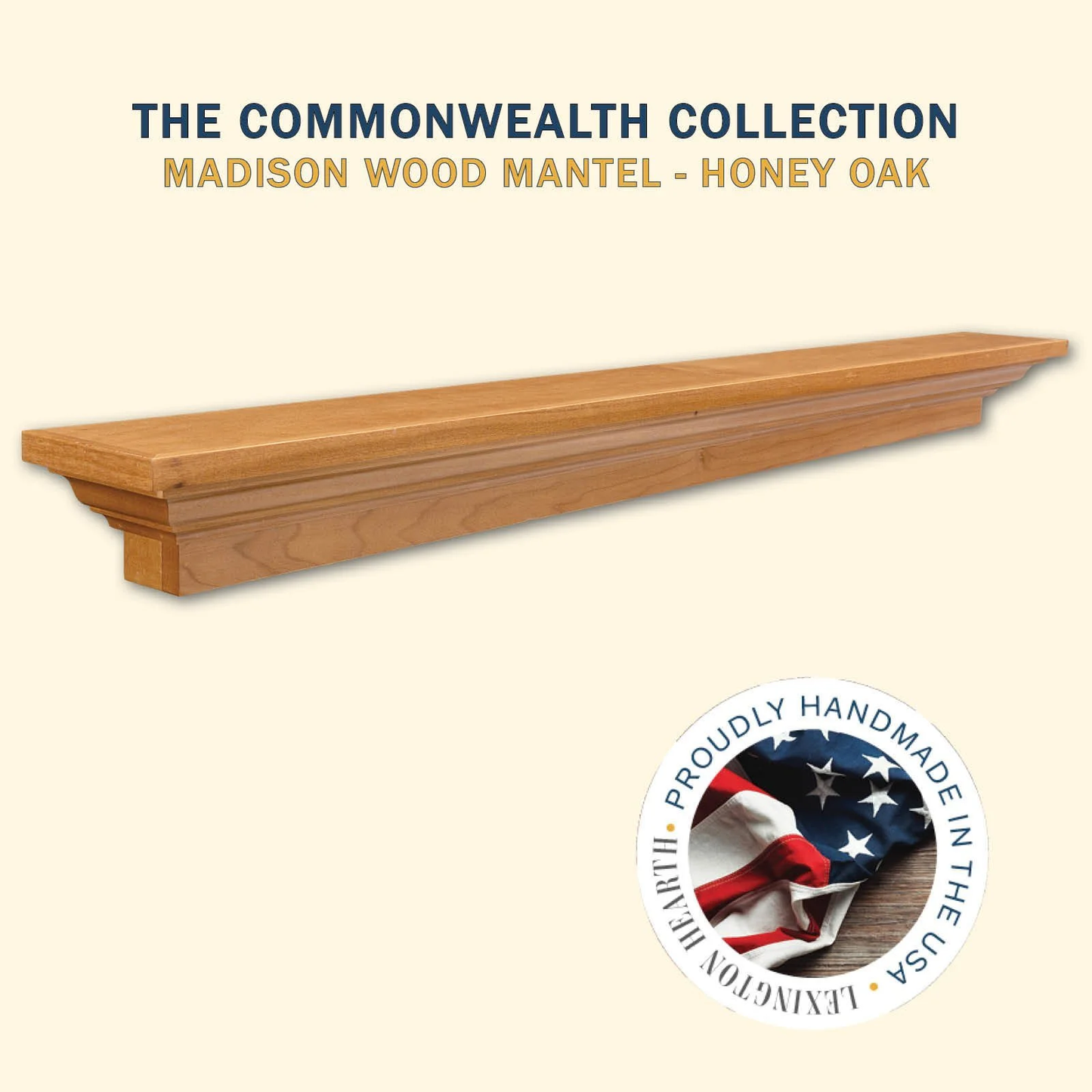 Lexington Hearth Madison 48" Honey Oak Wood Mantel Shelf Kit