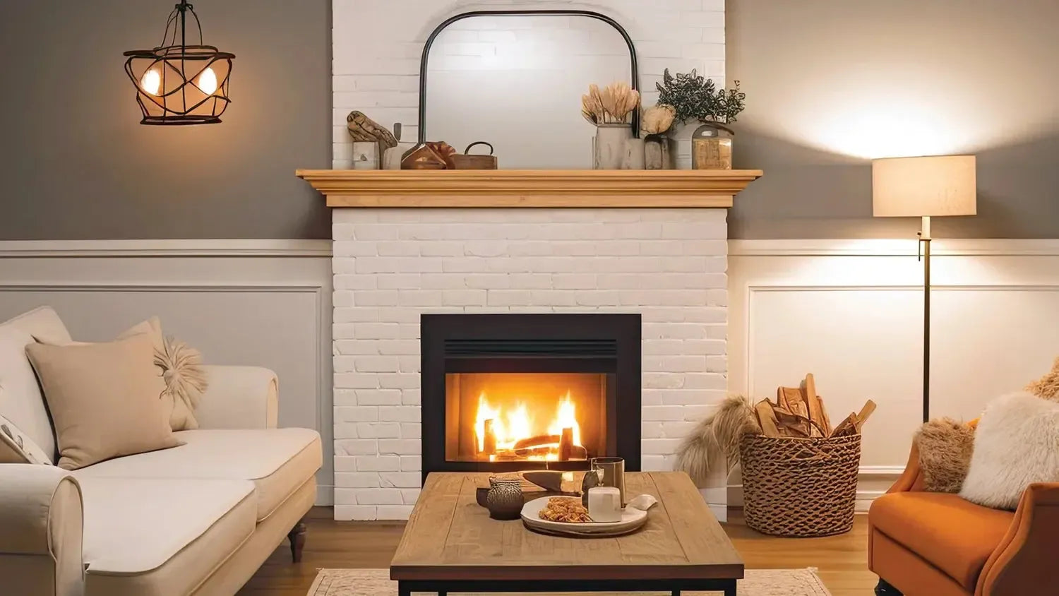 Lexington Hearth Madison 48" Honey Oak Wood Mantel Shelf Kit