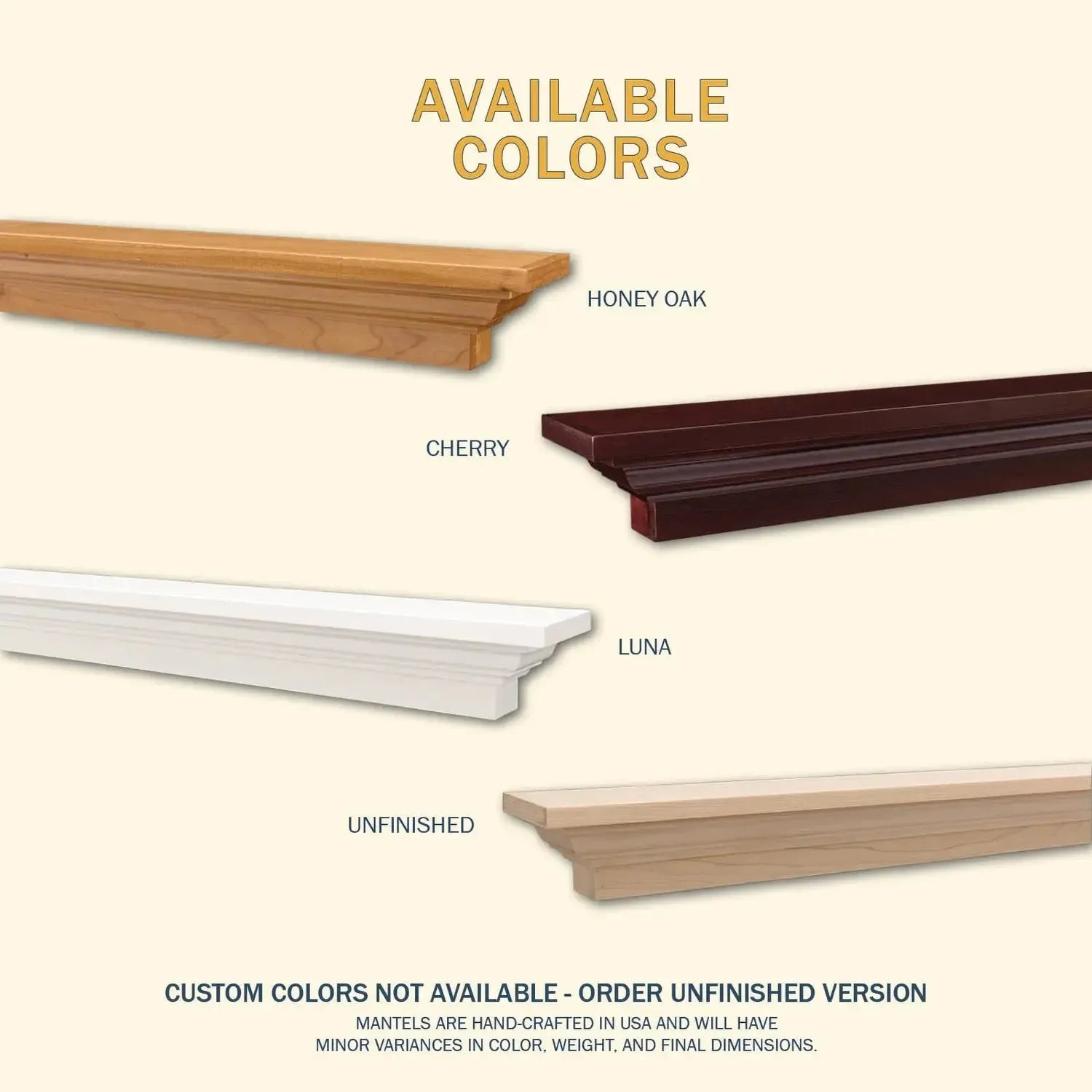Lexington Hearth Madison 48" Honey Oak Wood Mantel Shelf Kit