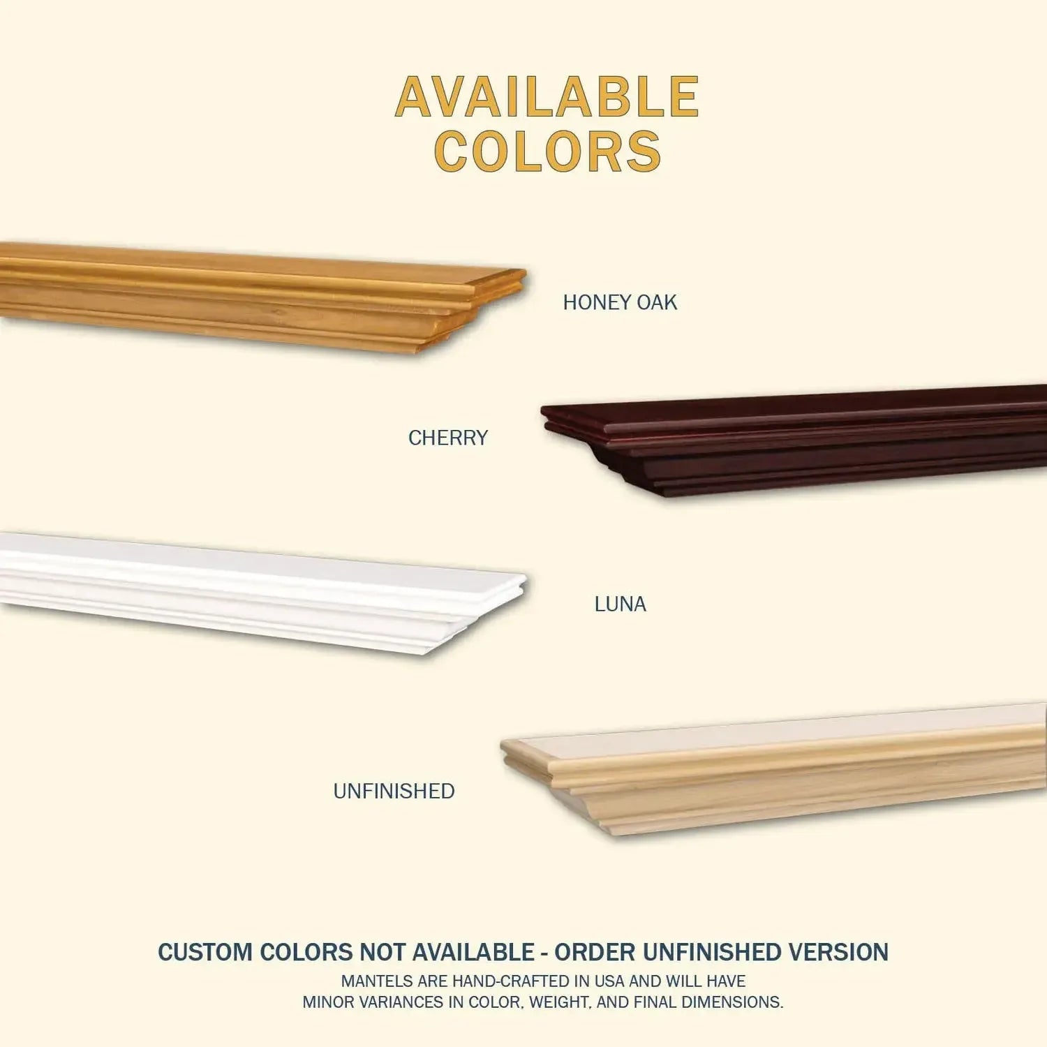 Lexington Hearth Pendleton 48" Honey Oak Wood Mantel Shelf Kit