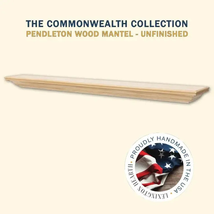 Lexington Hearth Pendleton 48" Unfinished Wood Mantel Shelf Kit